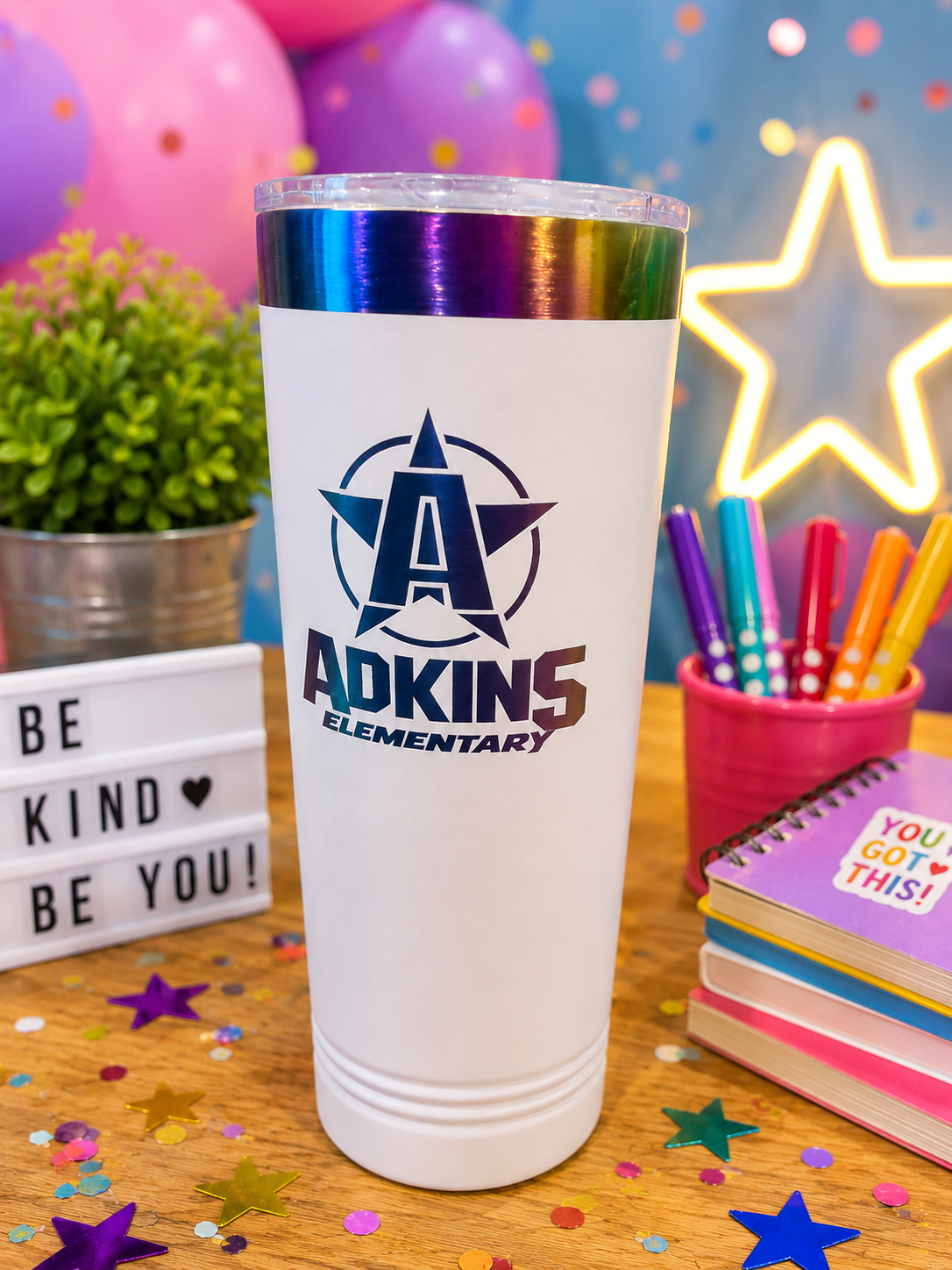 Adkins Skinny 20oz Tumbler Star Logo