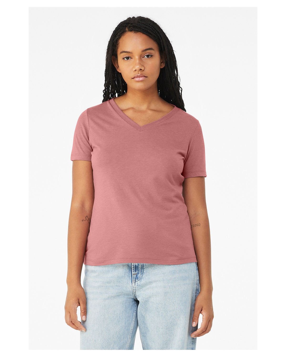 🌸BELLA + CANVAS Ladies' Relaxed Triblend V-Neck T-Shirt The Branded Salon