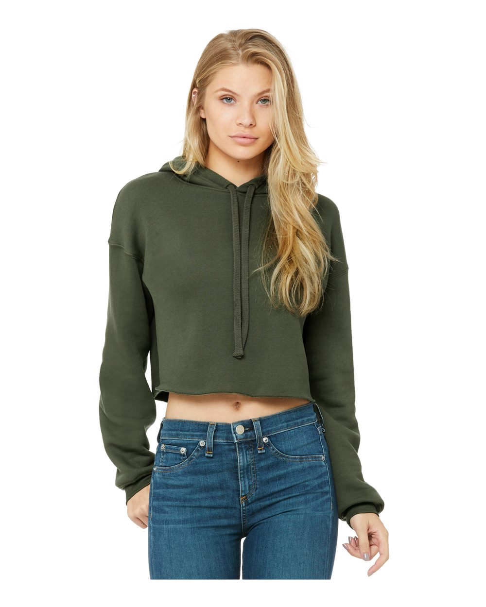 🌸BELLA + CANVAS Ladies' Crop Fleece Hoodie The Branded Salon