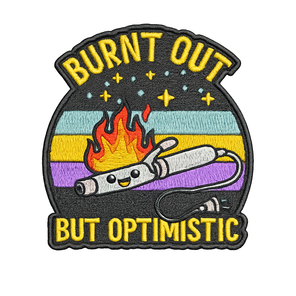 Burnt Out but Optimistic Iron-On Patch