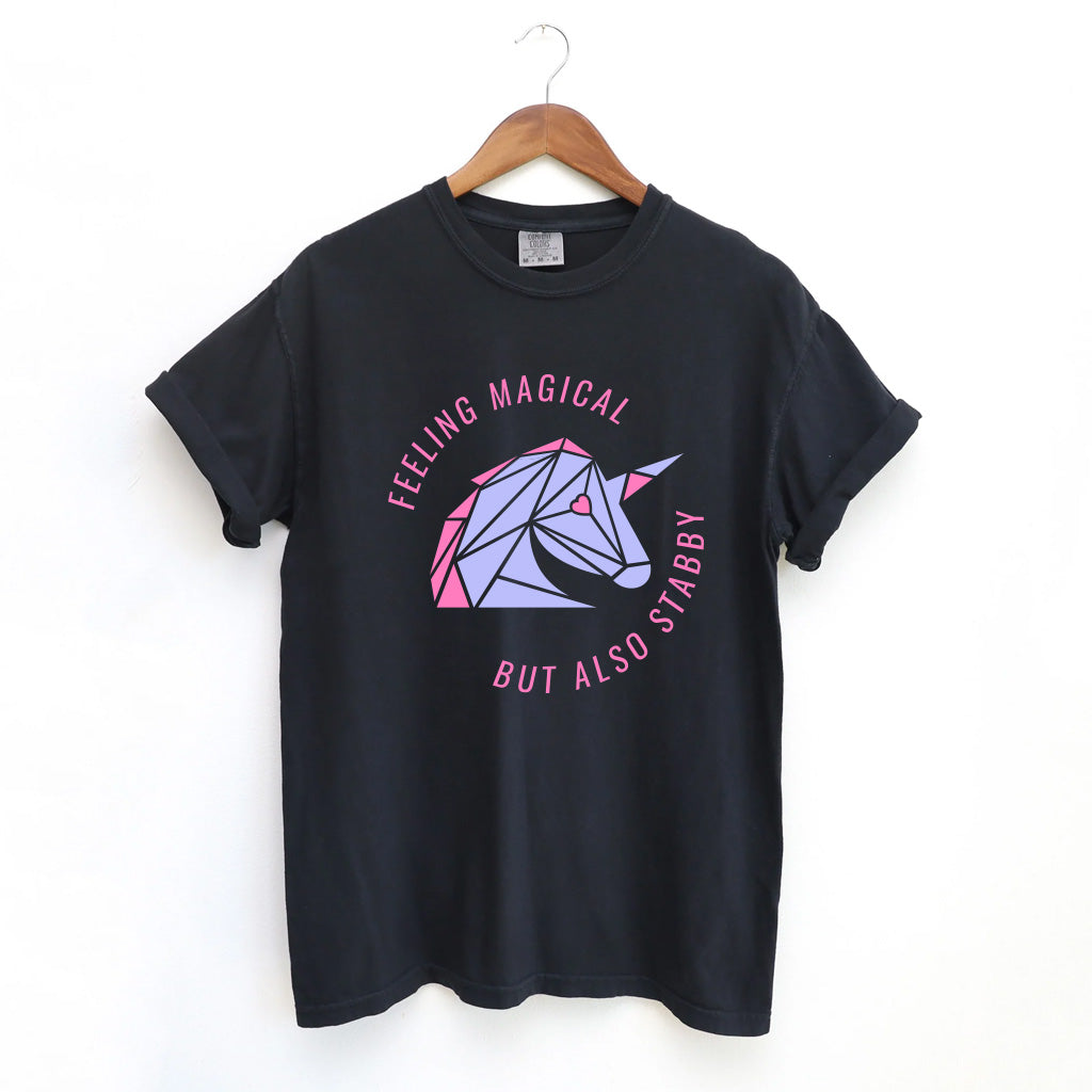 Feeling Stabby Adult T-Shirt🦄🗡️