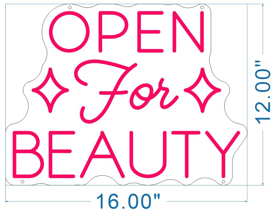✨"Open For Beauty" Neon Sign 📸 Ideal For: Salon Entrances & Display Windows The Branded Salon