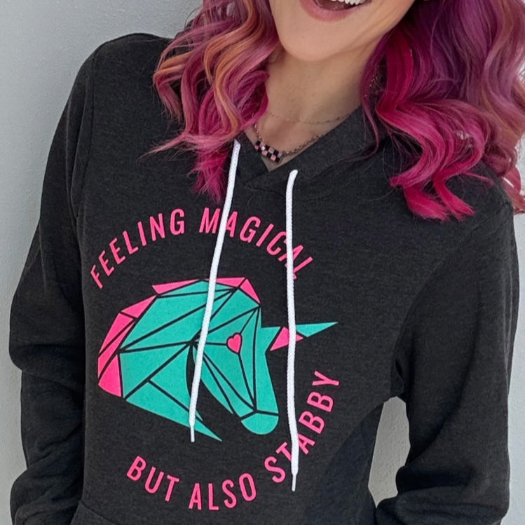 Feeling Stabby Adult Hoodie 🦄🗡️