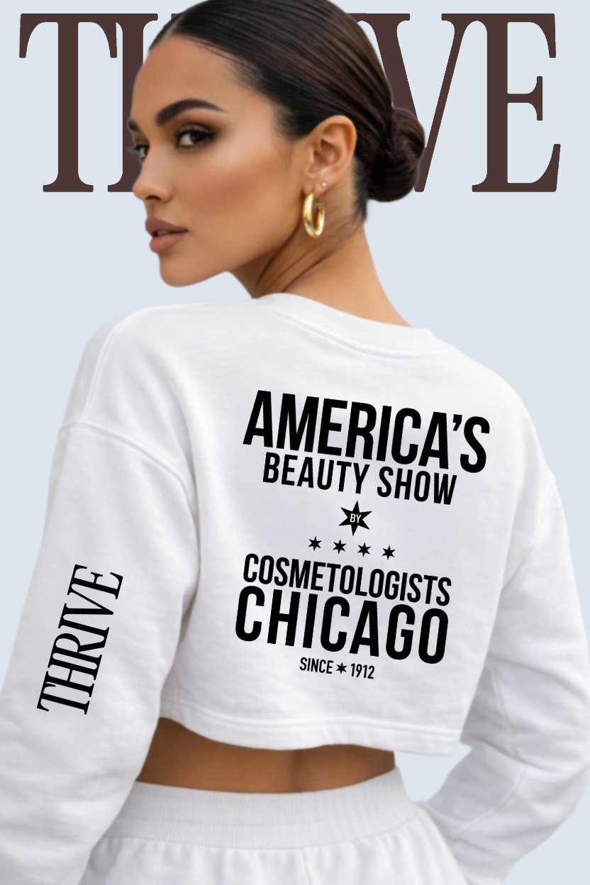 ABS Cosmetologists Chicago Thrive Editorial Edition Crop Crew Neck β
β
β
β