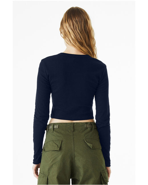 🌸BELLA + CANVAS Ladies' Micro Ribbed Long Sleeve Baby Tee Effortless Branding