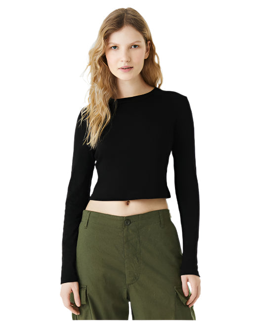 🌸BELLA + CANVAS Ladies' Micro Ribbed Long Sleeve Baby Tee Effortless Branding