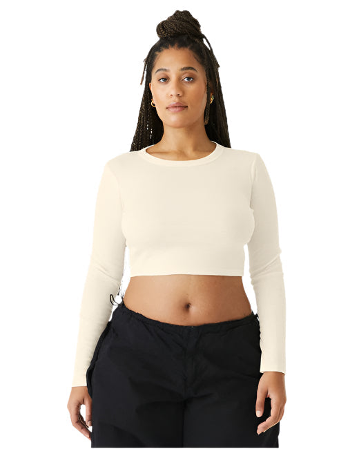 🌸BELLA + CANVAS Ladies' Micro Ribbed Long Sleeve Baby Tee Effortless Branding