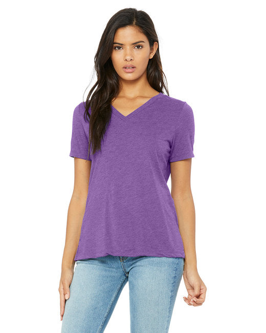 🌸BELLA + CANVAS Ladies' Relaxed Triblend V-Neck T-Shirt The Branded Salon