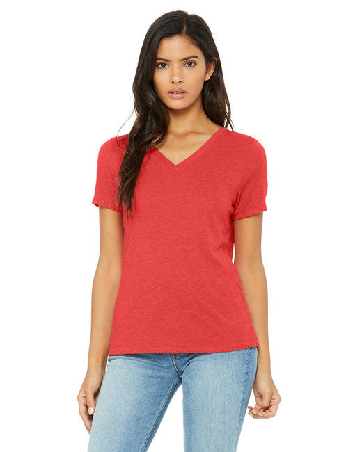🌸BELLA + CANVAS Ladies' Relaxed Triblend V-Neck T-Shirt The Branded Salon