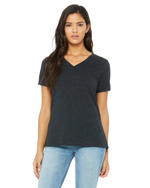 🌸BELLA + CANVAS Ladies' Relaxed Triblend V-Neck T-Shirt The Branded Salon