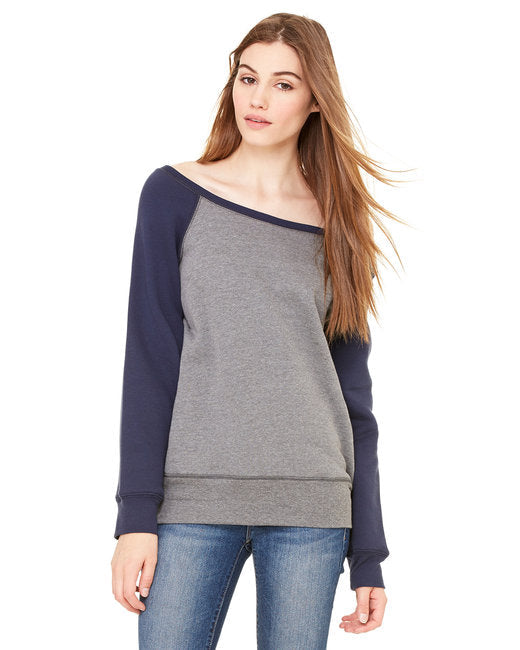 🌸BELLA + CANVAS Ladies' Sponge Fleece Wide Neck Sweatshirt Effortless Branding