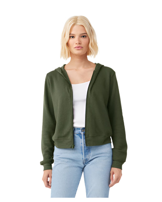 🌸BELLA + CANVAS Ladies' Sponge Fleece Full-Zip Hooded Sweatshirt