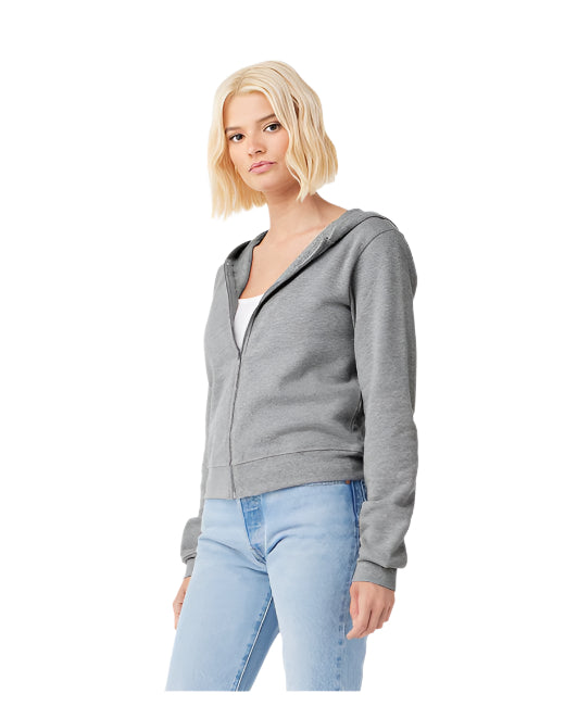 🌸BELLA + CANVAS Ladies' Sponge Fleece Full-Zip Hooded Sweatshirt