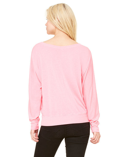 🌸BELLA + CANVAS Ladies' Flowy Long-Sleeve Off Shoulder T-Shirt