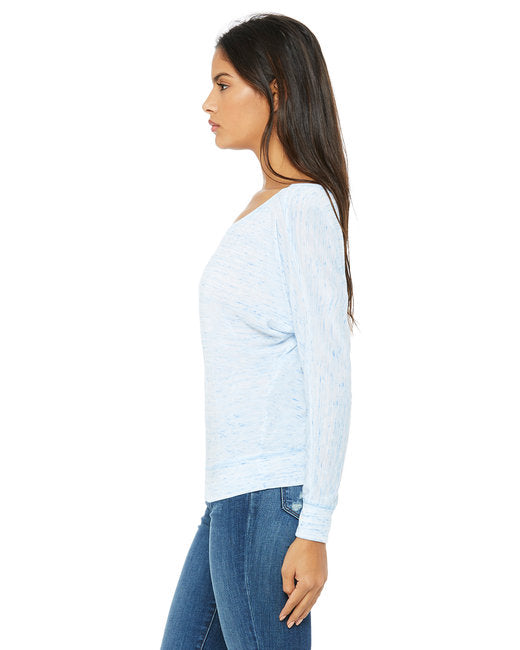 🌸BELLA + CANVAS Ladies' Flowy Long-Sleeve Off Shoulder T-Shirt The Branded Salon