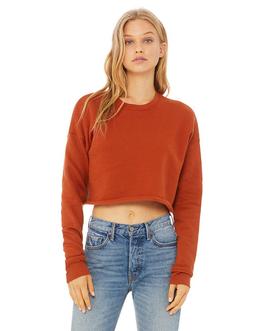 🌸BELLA + CANVAS Ladies' Cropped Fleece Crew Effortless Branding