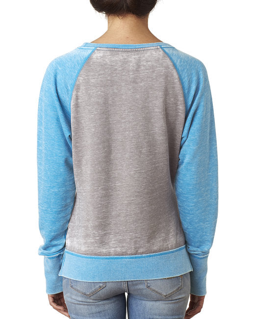 💫J America Ladies' Zen Contrast Crew Effortless Branding