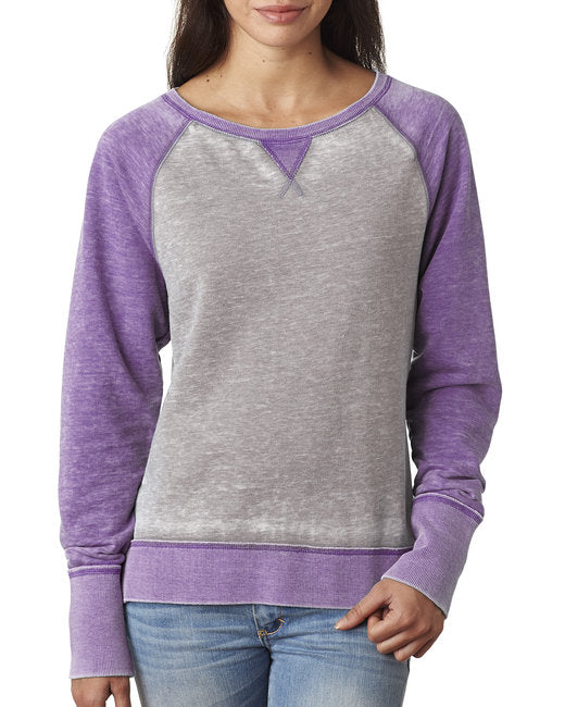 💫J America Ladies' Zen Contrast Crew Effortless Branding