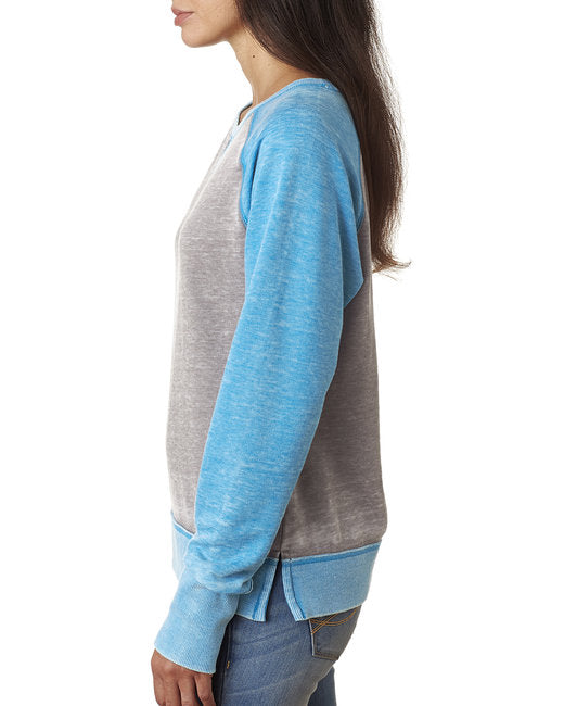 💫J America Ladies' Zen Contrast Crew Effortless Branding