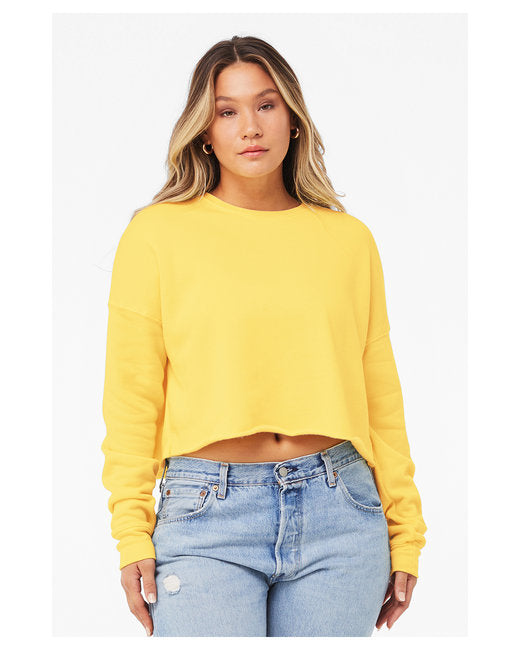 🌸BELLA + CANVAS Ladies' Cropped Fleece Crew Effortless Branding