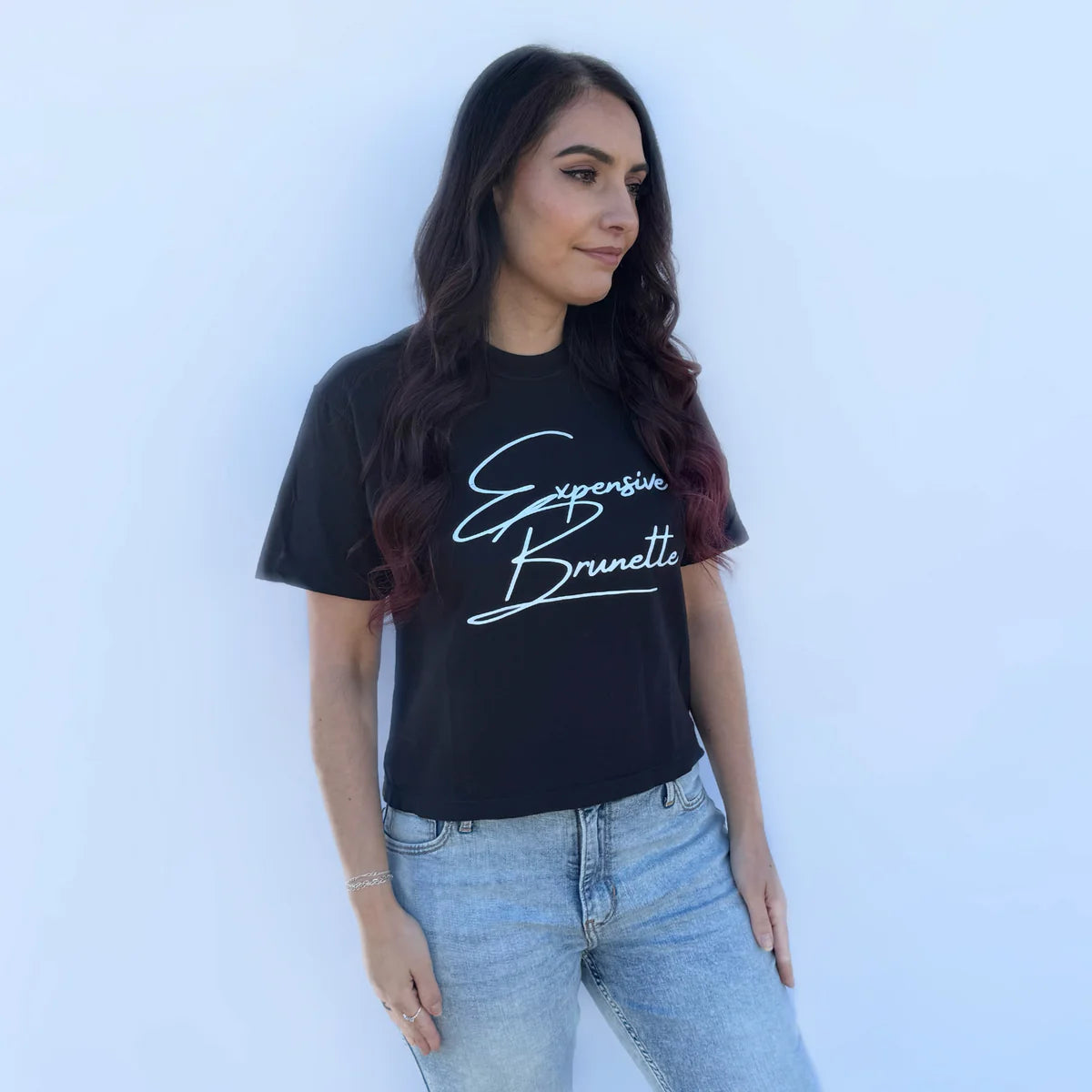 Expensive Brunette $$$ @sarahzstylz Crop T-Shirt 👑🍸🚁 - Preorder Product Ships week of Jan 27th