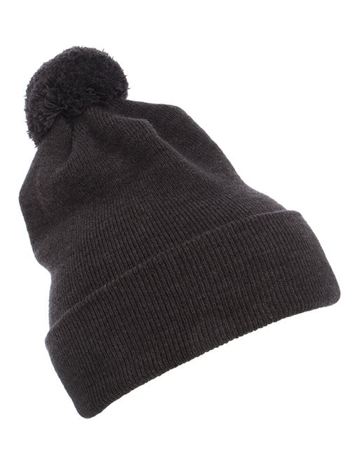 👒Yupoong Cuffed Knit Beanie with Pom Pom Hat