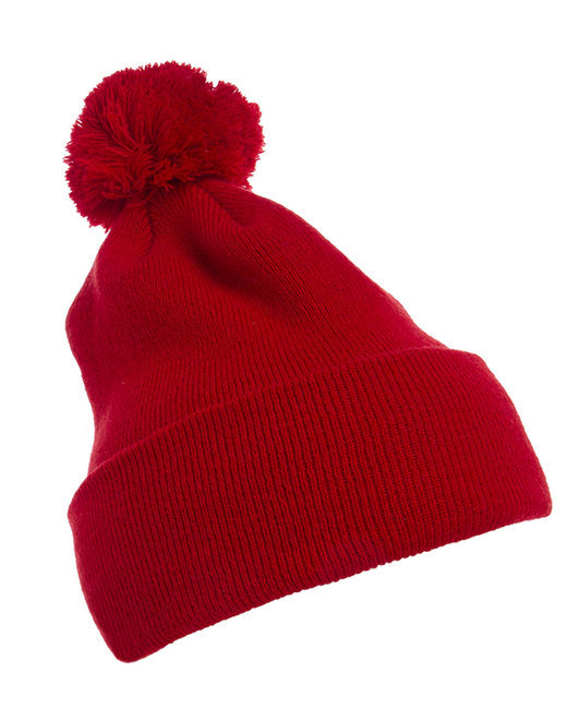 👒Yupoong Cuffed Knit Beanie with Pom Pom Hat