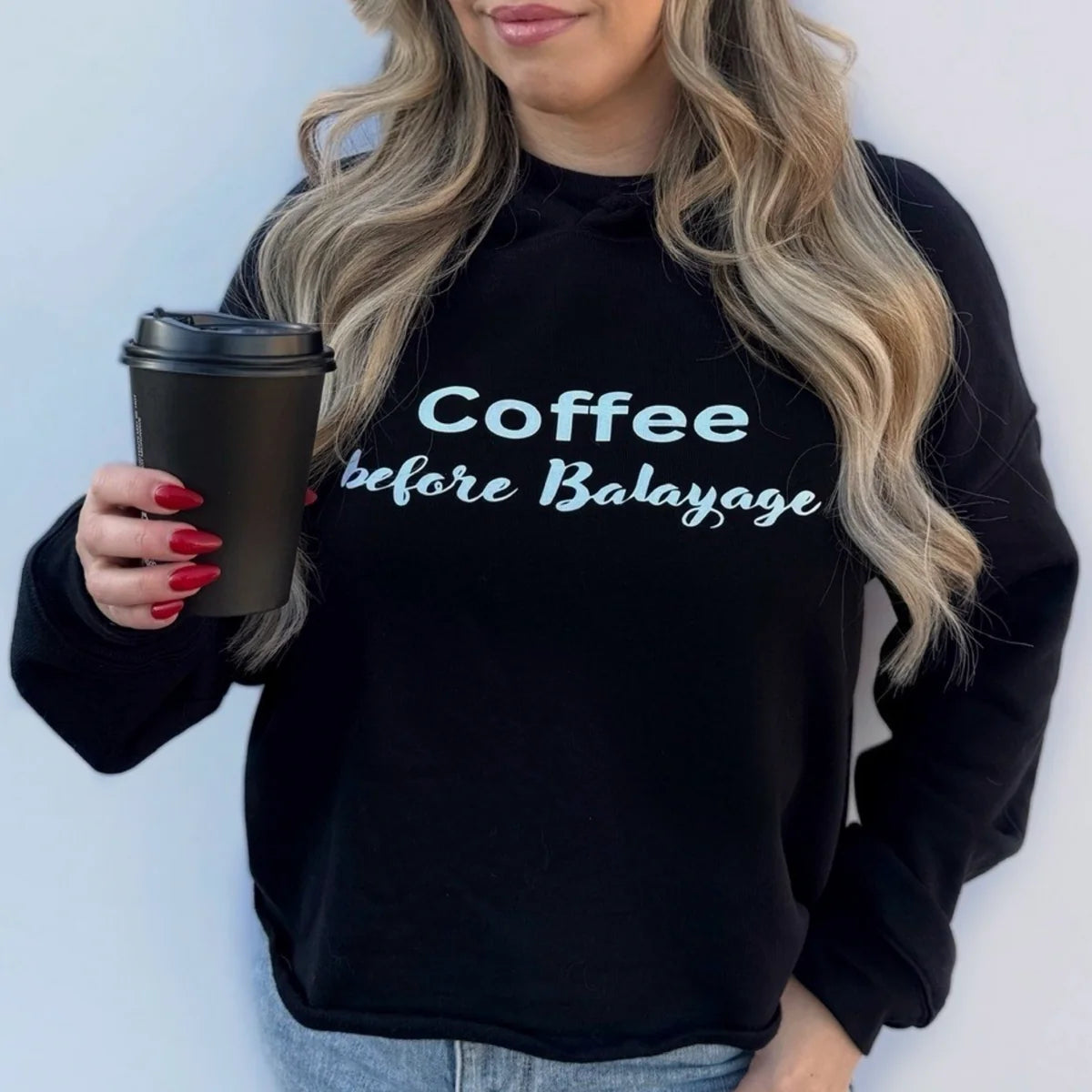 Coffee Before Balayage @sarahzstylz Cropped Hoodie ☕⏰ - Preorder Product Ships week of Jan 27th