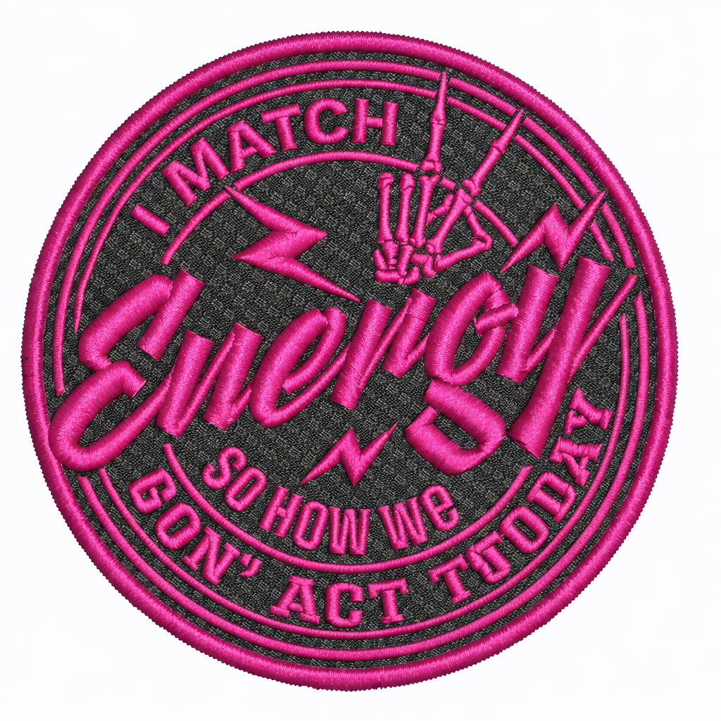 I Match Energy Iron-On Patch Pink