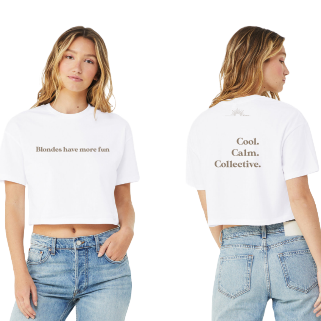 👱‍♀️ The Collective Short Sleeve Cropped T - Blondes Have More Fun