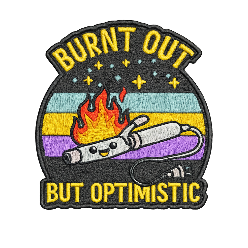 Burnt Out but Optimistic Iron-On Patch