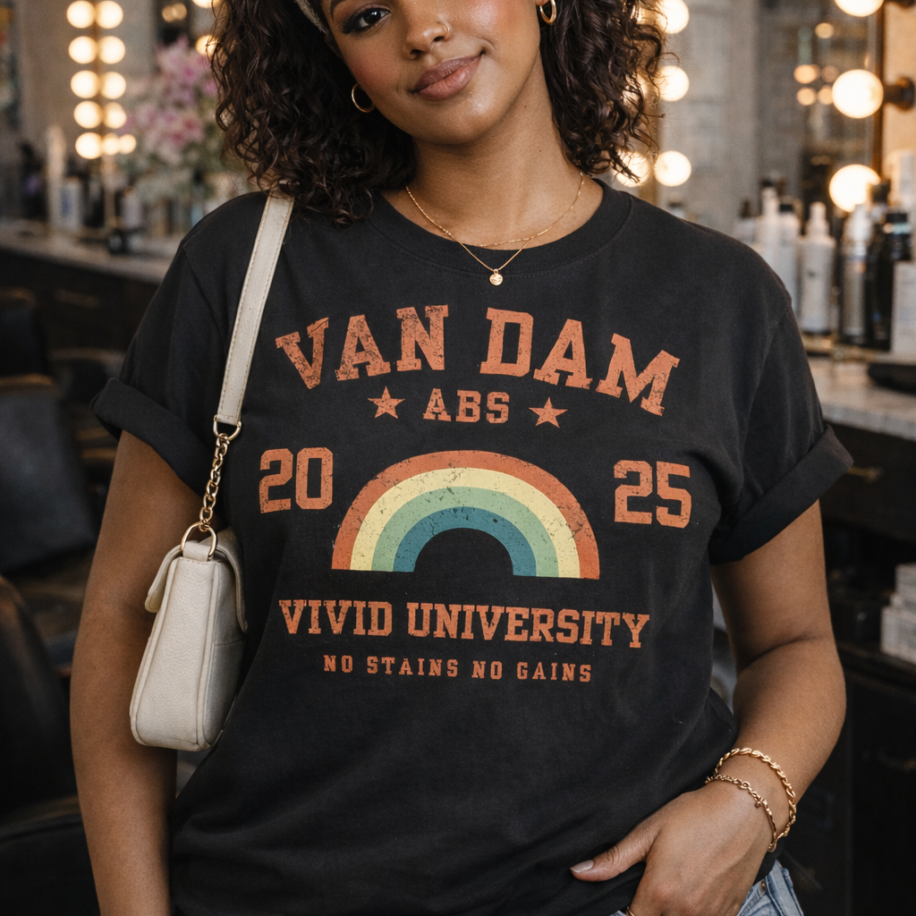 Van Dam Vivid University Tee No Stains No Gains – Class of 2026 by ABS