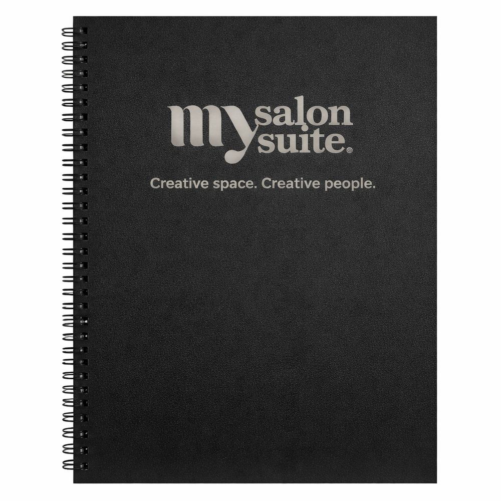 8 1/2" x 11" Black Lazerburst Spiral Notebook-Lasers to Silver