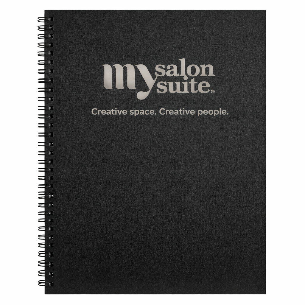 8 1/2" x 11" Black Lazerburst Spiral Notebook-Lasers to Silver