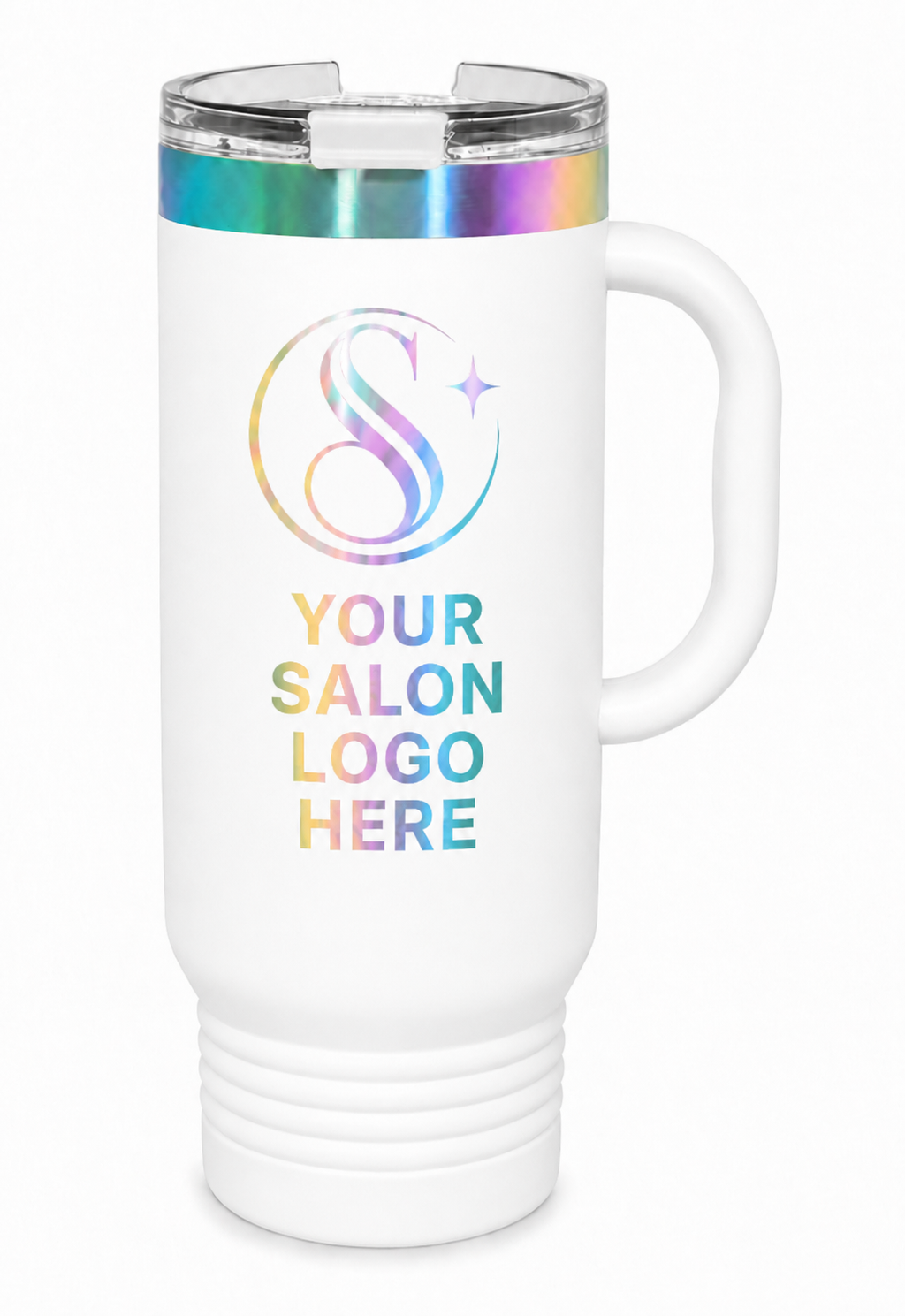 Polar Camel 40oz PRISM Travel Mug with Handle & Straw | Custom Laser Engraved