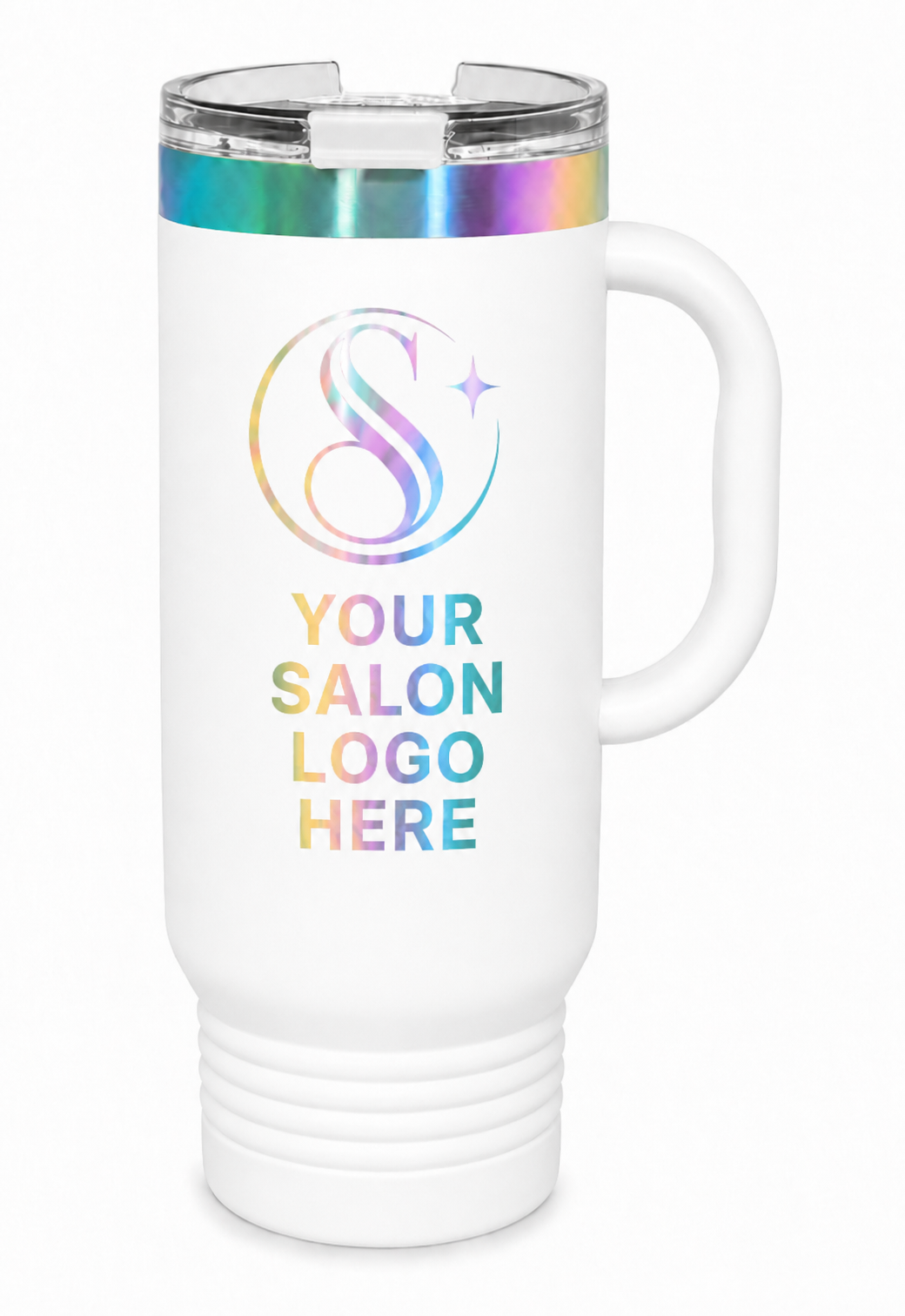 Polar Camel 40oz PRISM Travel Mug with Handle & Straw | Custom Laser Engraved