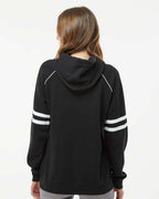 💫J America Ladies' Varsity Pullover Hooded Sweatshirt Effortless Branding