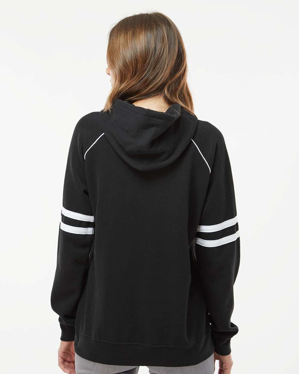 💫J America Ladies' Varsity Pullover Hooded Sweatshirt Effortless Branding