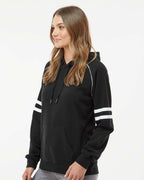 💫J America Ladies' Varsity Pullover Hooded Sweatshirt Effortless Branding