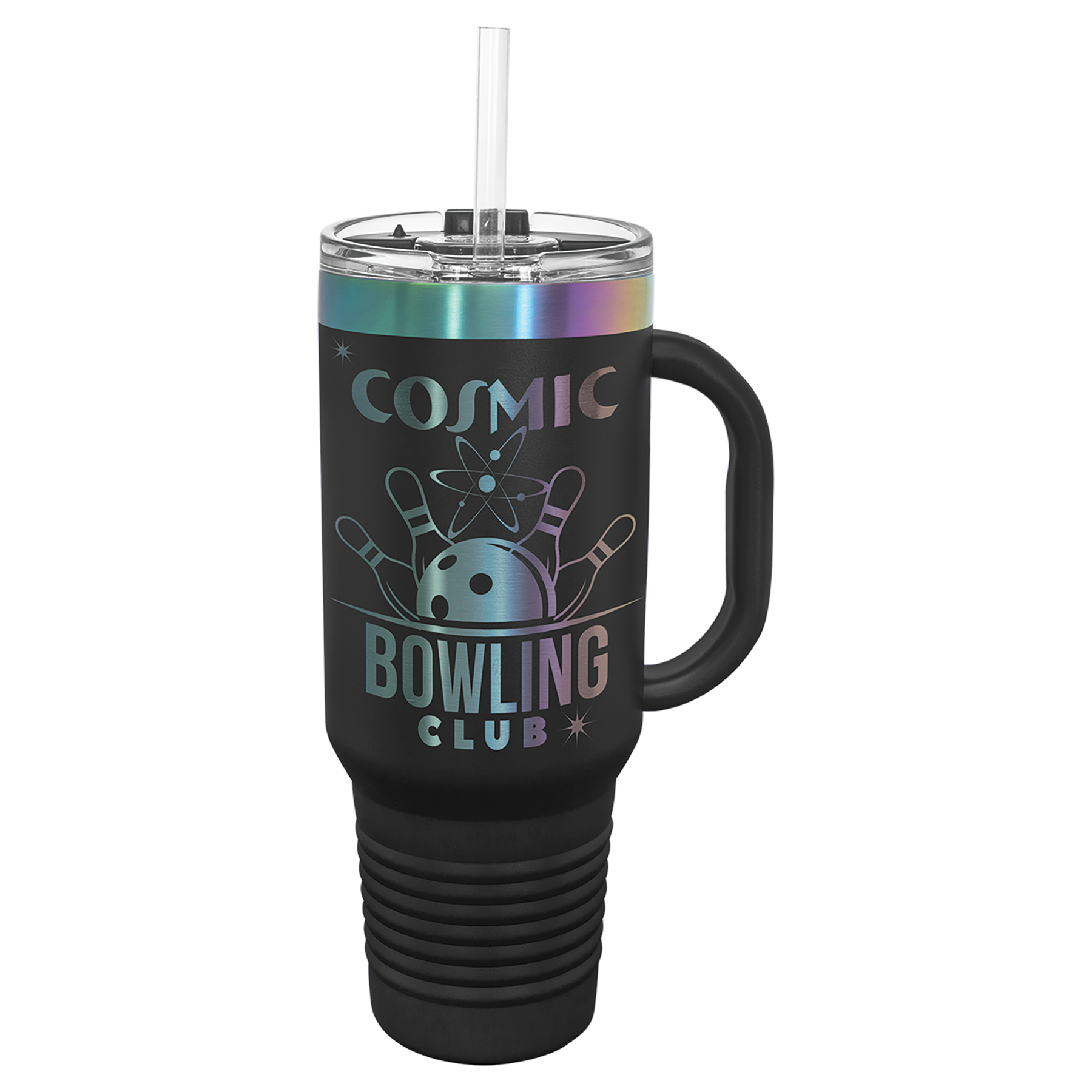 Polar Camel 40oz PRISM Travel Mug with Handle & Straw | Custom Laser Engraved