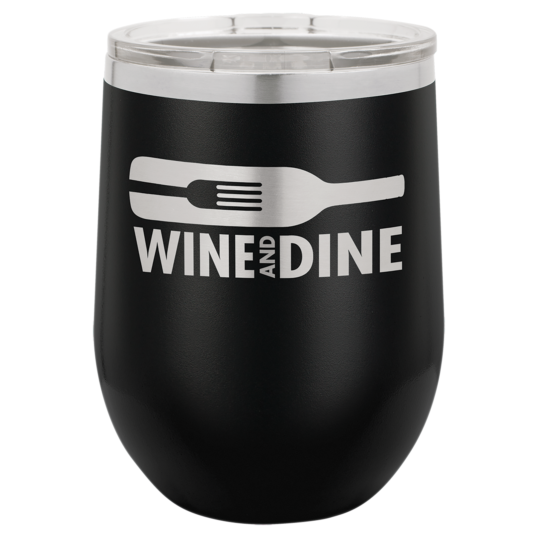 Custom Laser Engraved 12 oz Stemless Wine Glass by Polar Camel