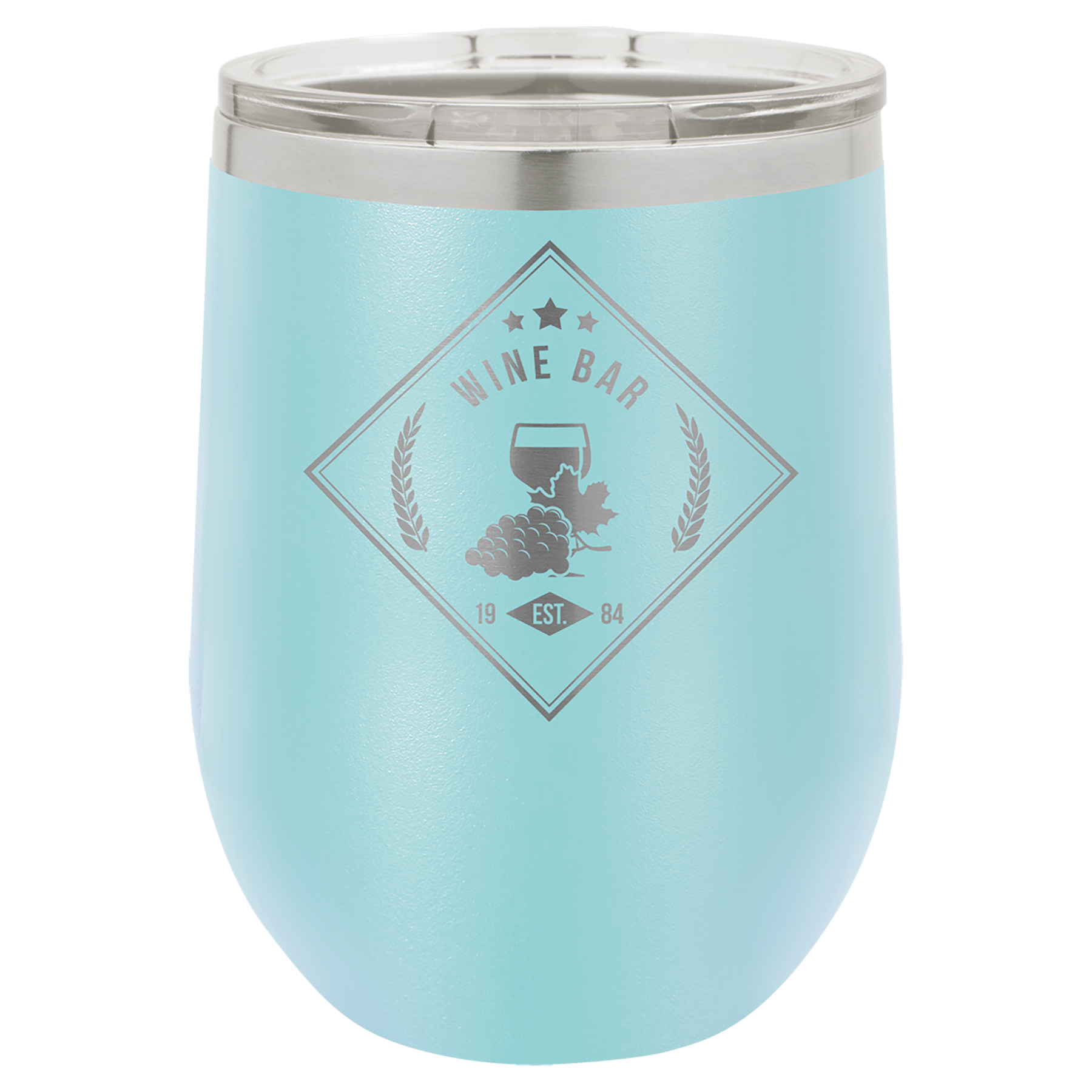 Custom Laser Engraved 12 oz Stemless Wine Glass by Polar Camel