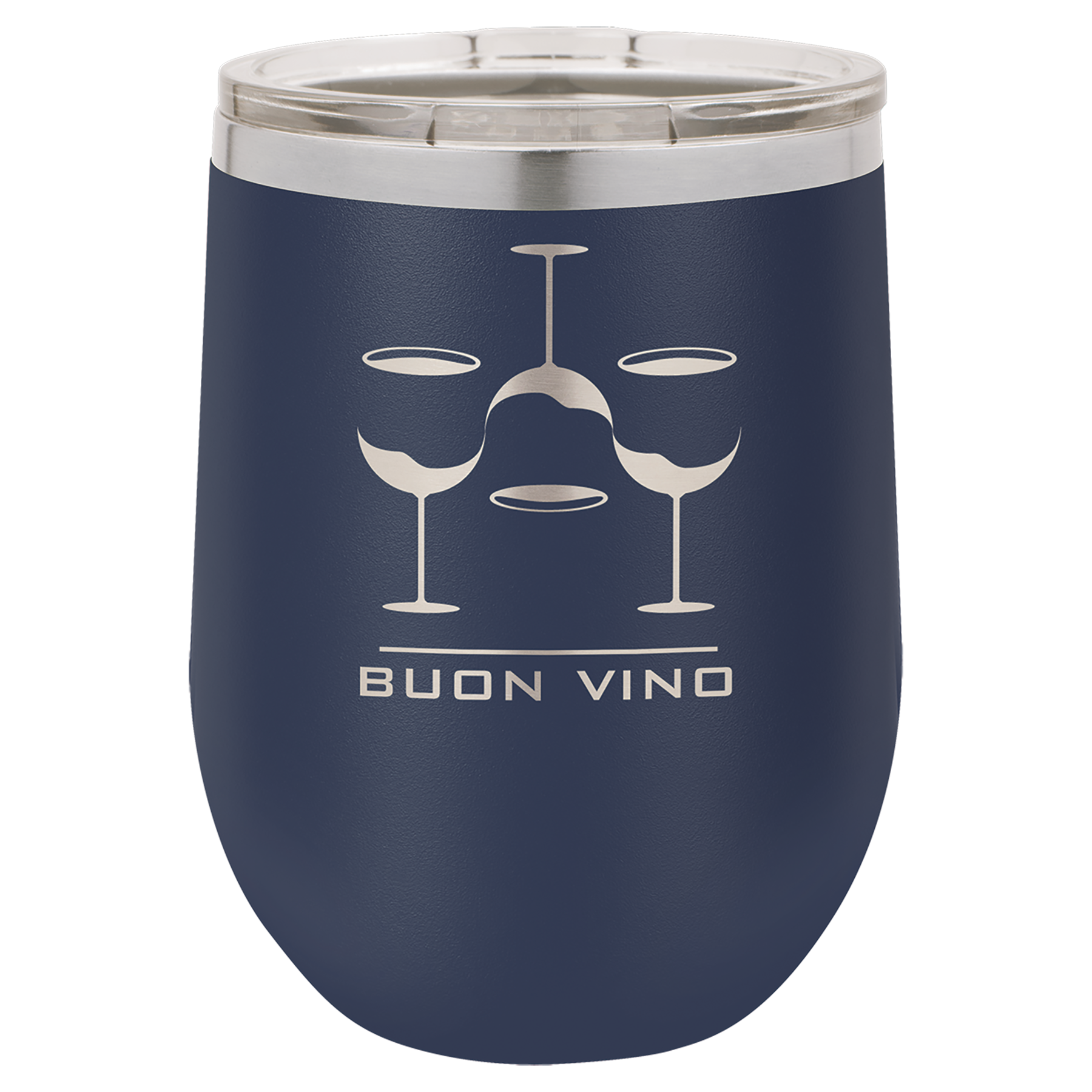 Custom Laser Engraved 12 oz Stemless Wine Glass by Polar Camel