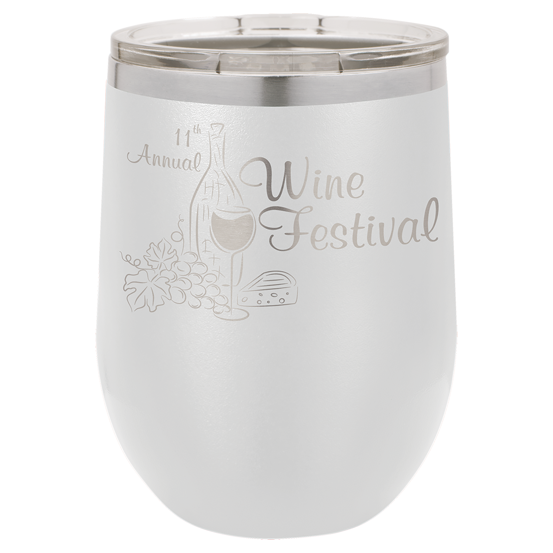 Custom Laser Engraved 12 oz Stemless Wine Glass by Polar Camel