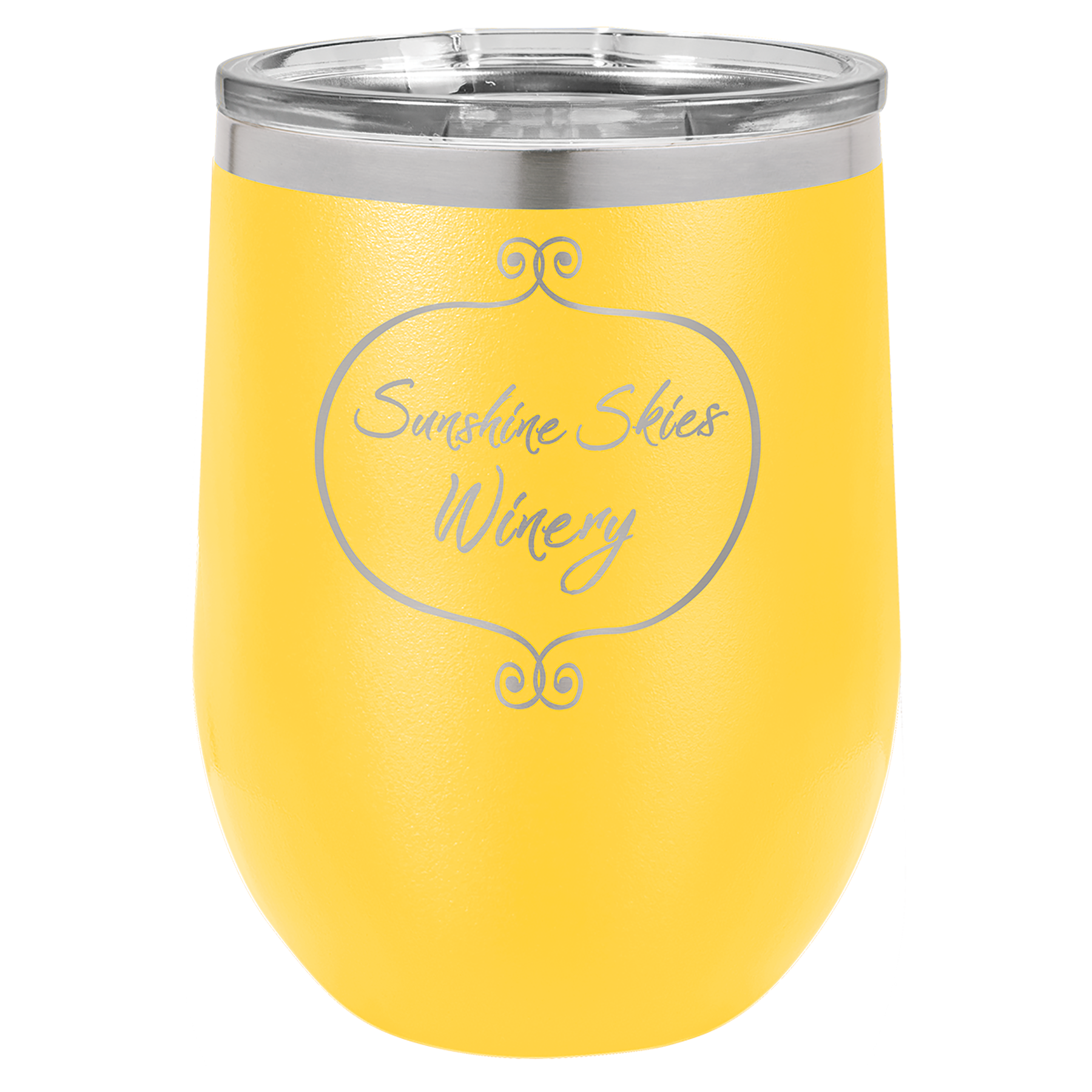 Custom Laser Engraved 12 oz Stemless Wine Glass by Polar Camel