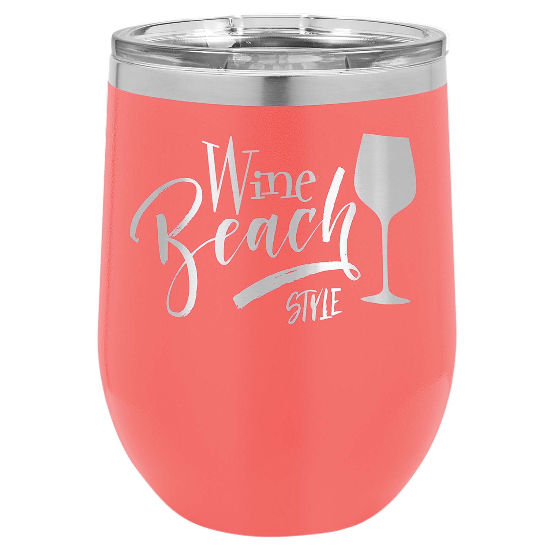 Custom Laser Engraved 12 oz Stemless Wine Glass by Polar Camel