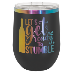 Polar Camel 12oz PRISM Stemless Wine Tumbler | Custom Laser Engraved