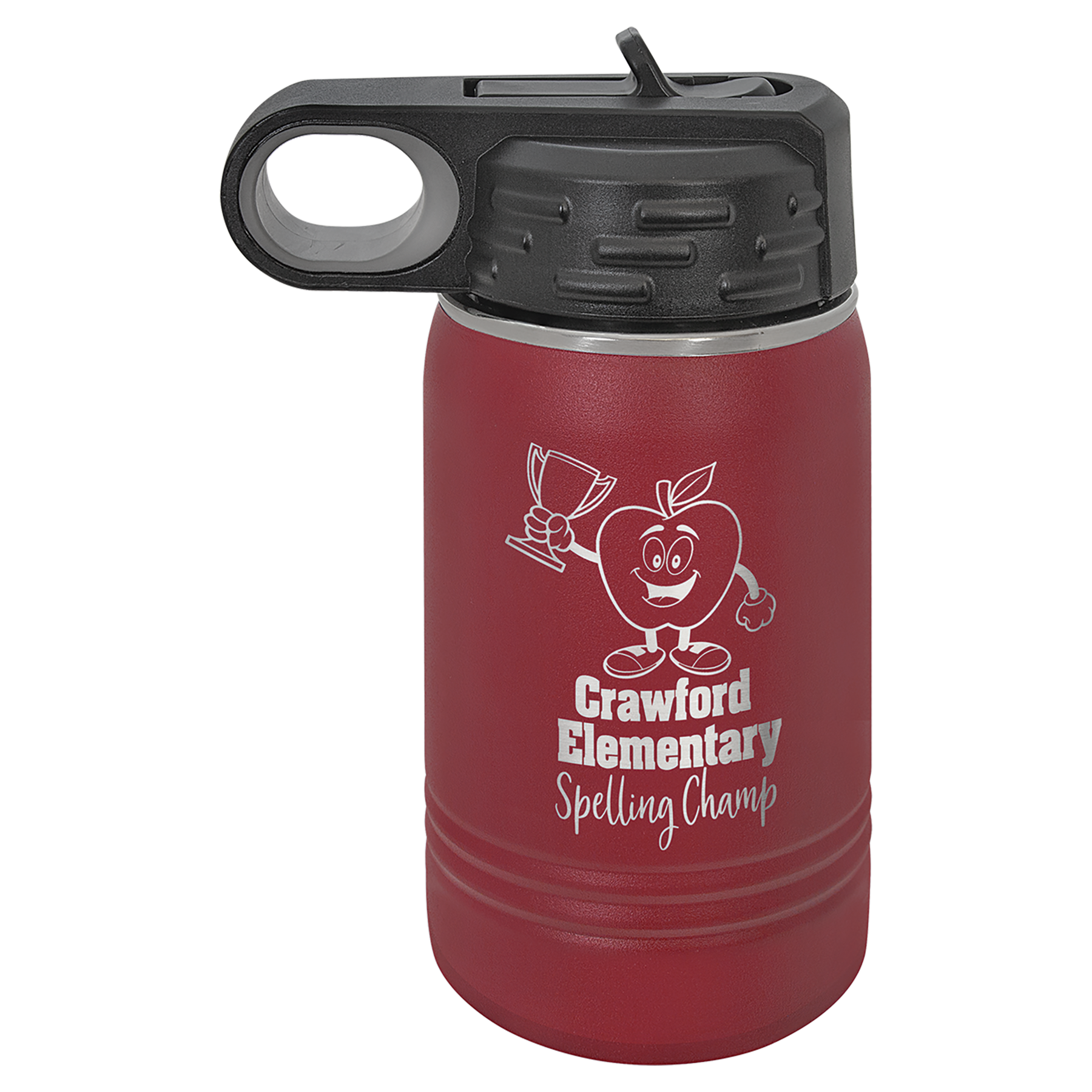 Custom Laser Engraved 12oz Compact Water Bottle by Polar Camel