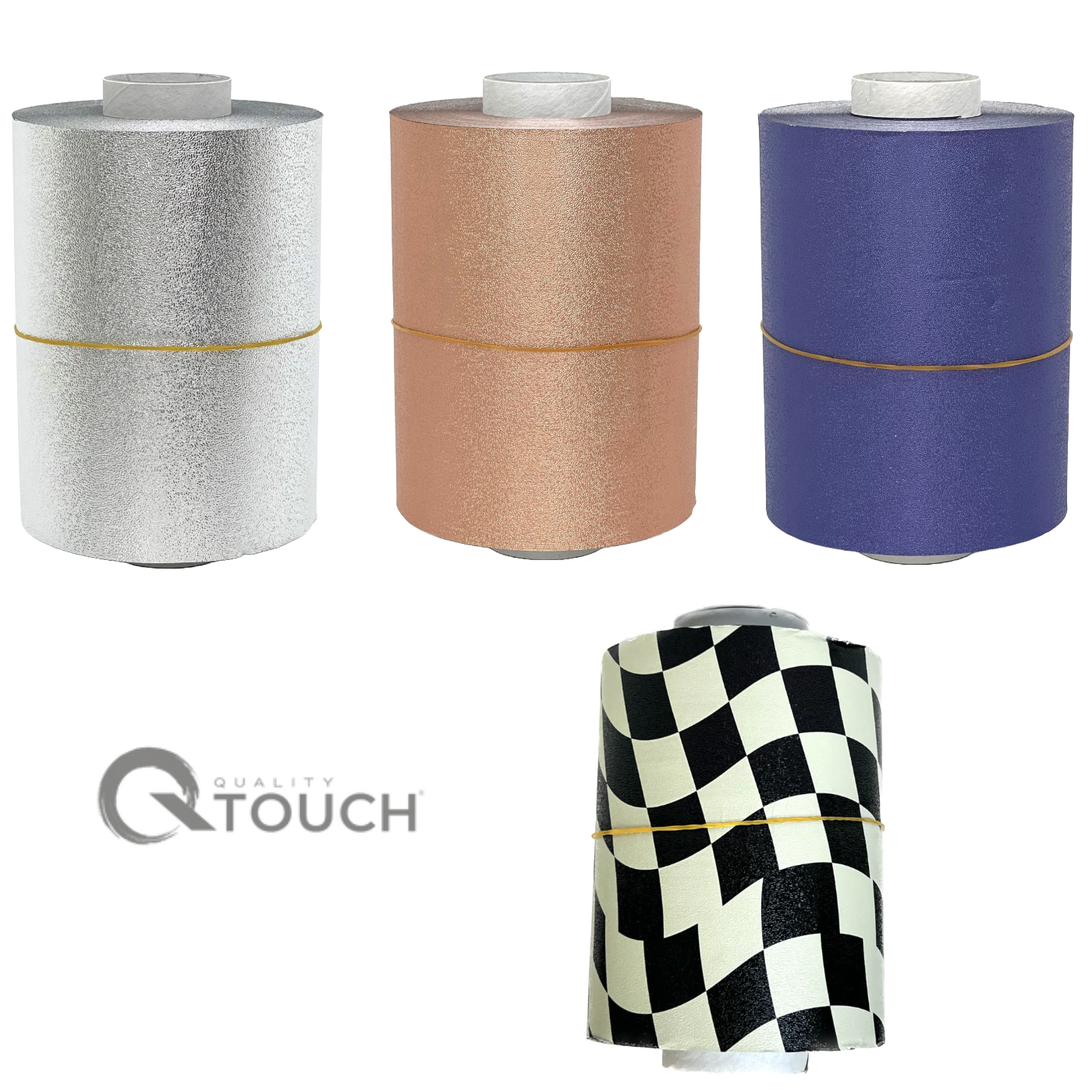 QTouch 5" x 250' Silver Foil Roll - Orange Peel Texture