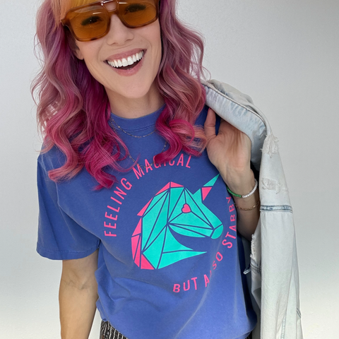 Feeling Stabby Adult T-Shirt (Limited Edition)🦄🗡️